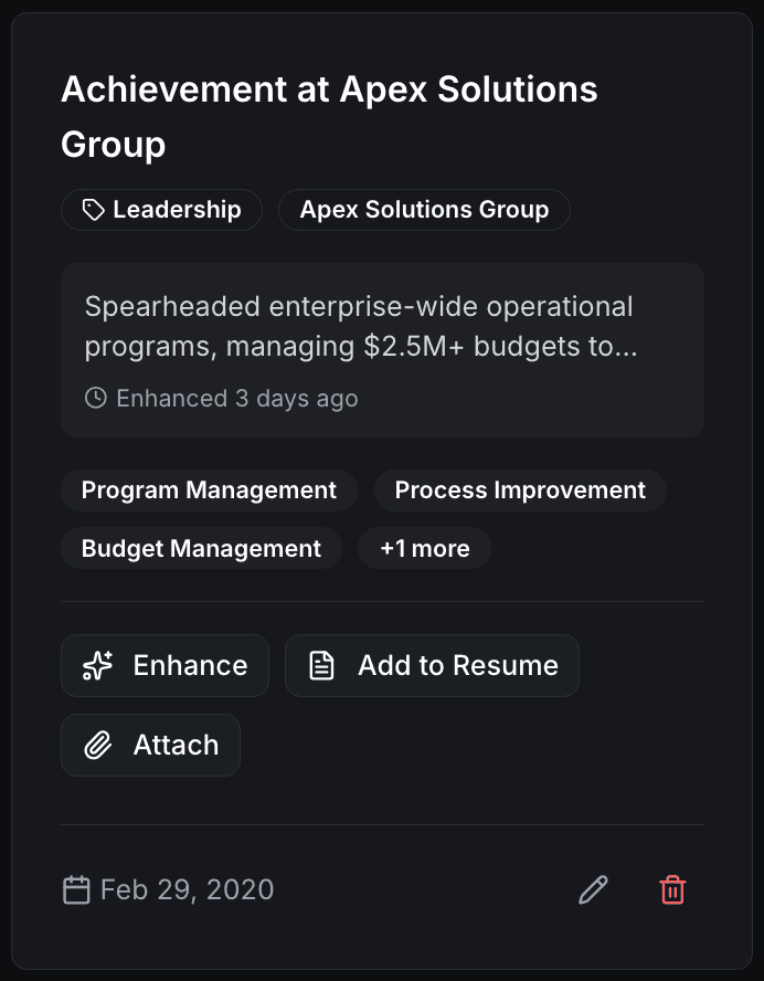 Achievement Tracker & Vault Feature