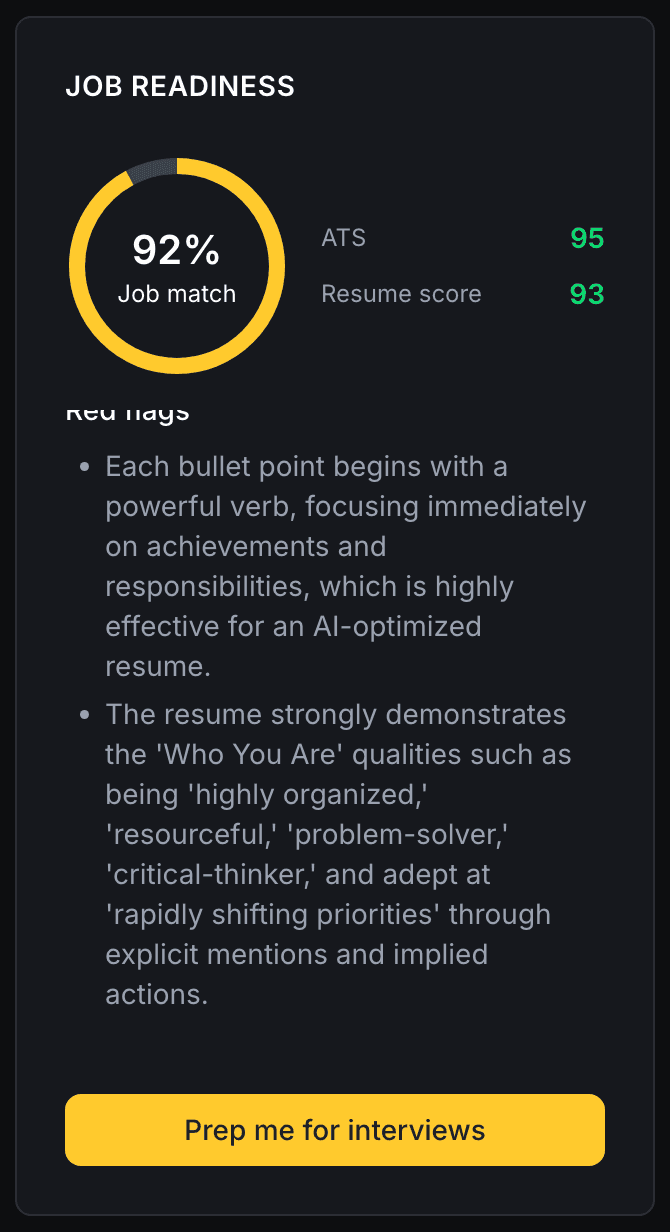 Job Match Analysis Feature